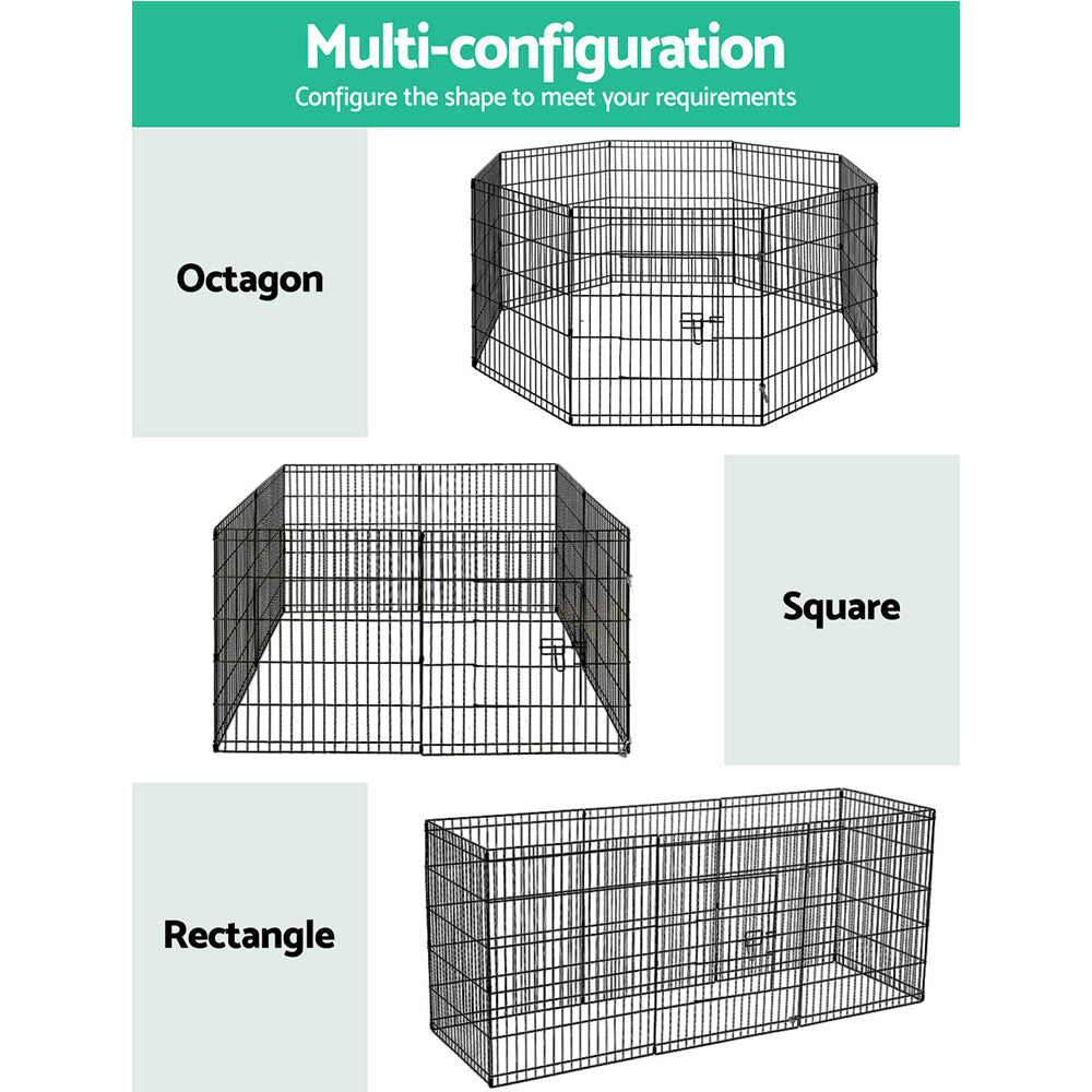 Dog Playpens & Gates: i.Pet 30" 8 Panel Dog Playpen Pet Fence Exercise Cage Enclosure Play Pen