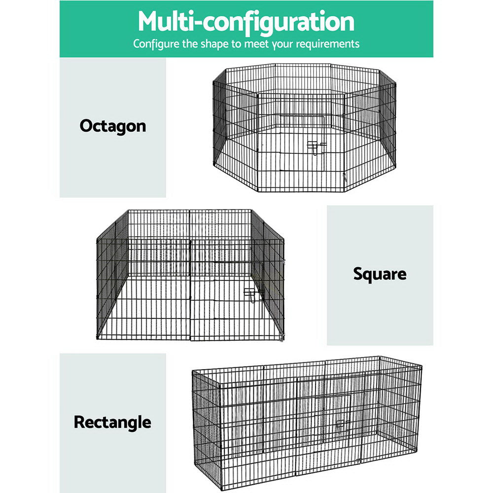 Dog Playpens & Gates: i.Pet 2x30" 8 Panel Dog Playpen Pet Fence Exercise Cage Enclosure Play Pen