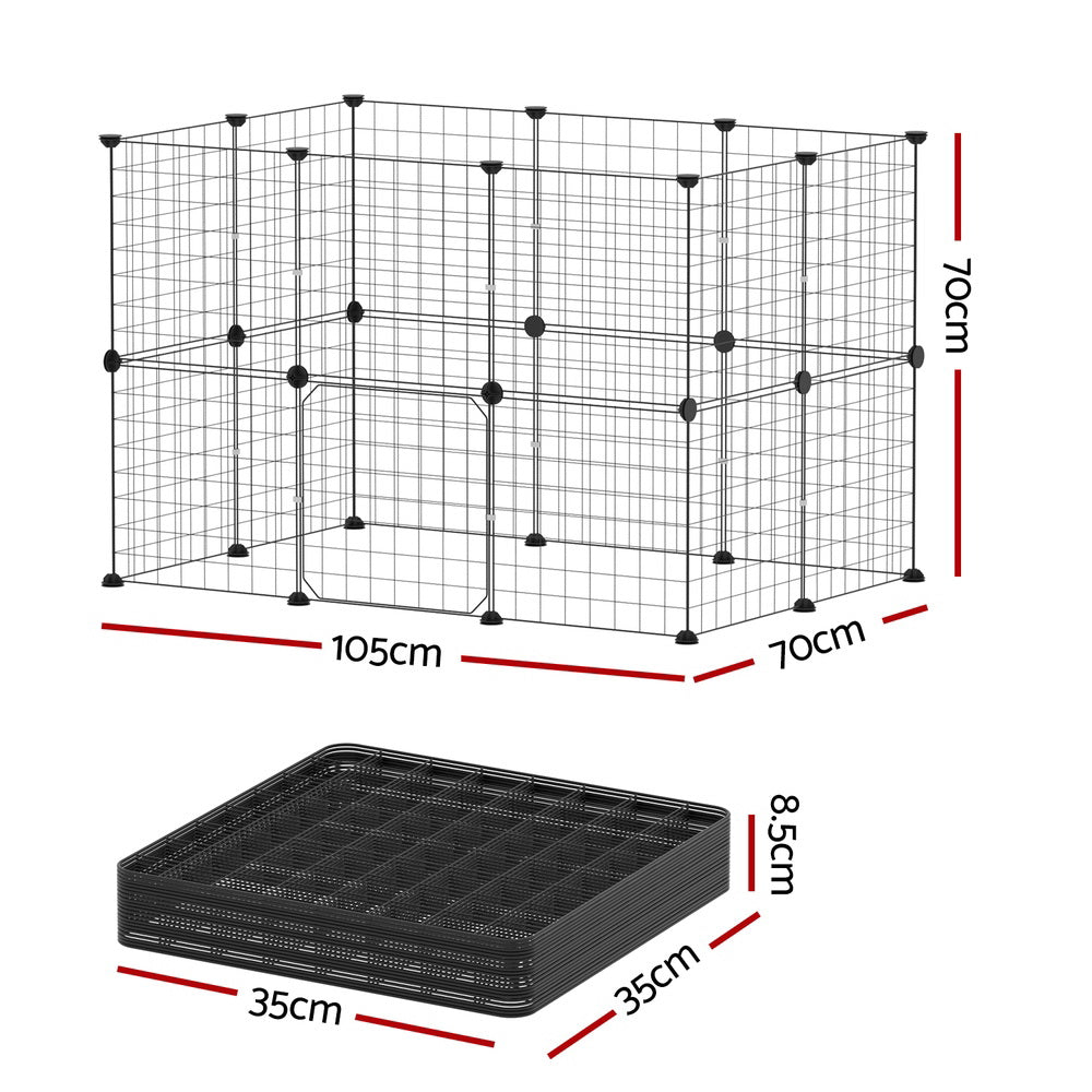 Dog Playpens & Gates: i.Pet Pet Dog Playpen Enclosure Cage 20 Panel Puppy Fence Play Pen Foldable Metal