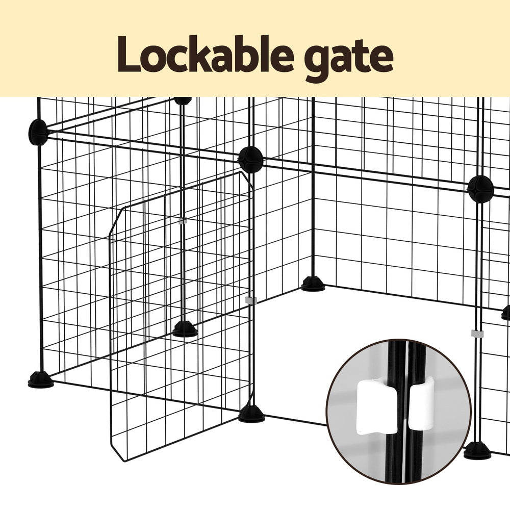 Dog Playpens & Gates: i.Pet Pet Dog Playpen Enclosure Cage 20 Panel Puppy Fence Play Pen Foldable Metal