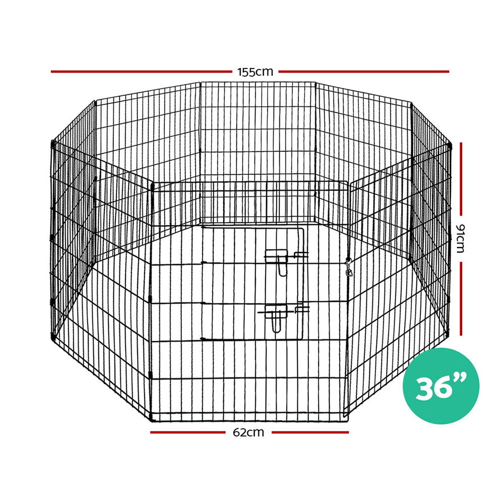 Dog Playpens & Gates: i.Pet 36" 8 Panel Dog Playpen Pet Fence Exercise Cage Enclosure Play Pen