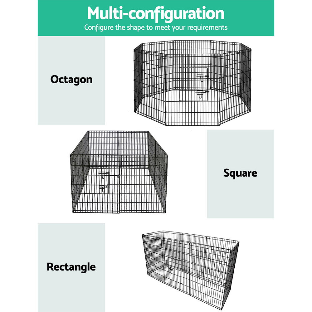 Dog Playpens & Gates: i.Pet 36" 8 Panel Dog Playpen Pet Fence Exercise Cage Enclosure Play Pen