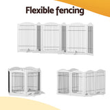 Dog Playpens & Gates: i.Pet Dog Playpen Enclosure 6 Panel Pet Fence Wooden Play Pen