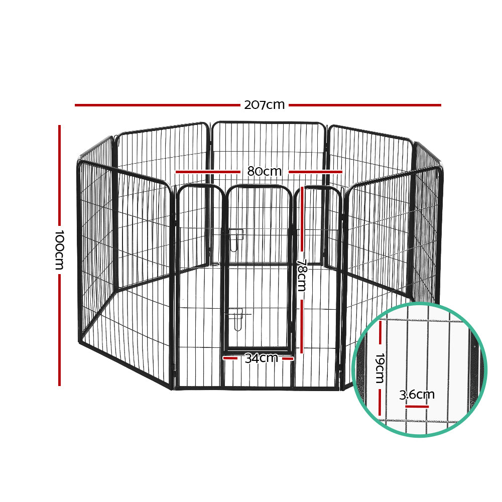 Dog Playpens & Gates: i.Pet 40" 8 Panel Dog Playpen Pet Exercise Cage Enclosure Fence Play Pen