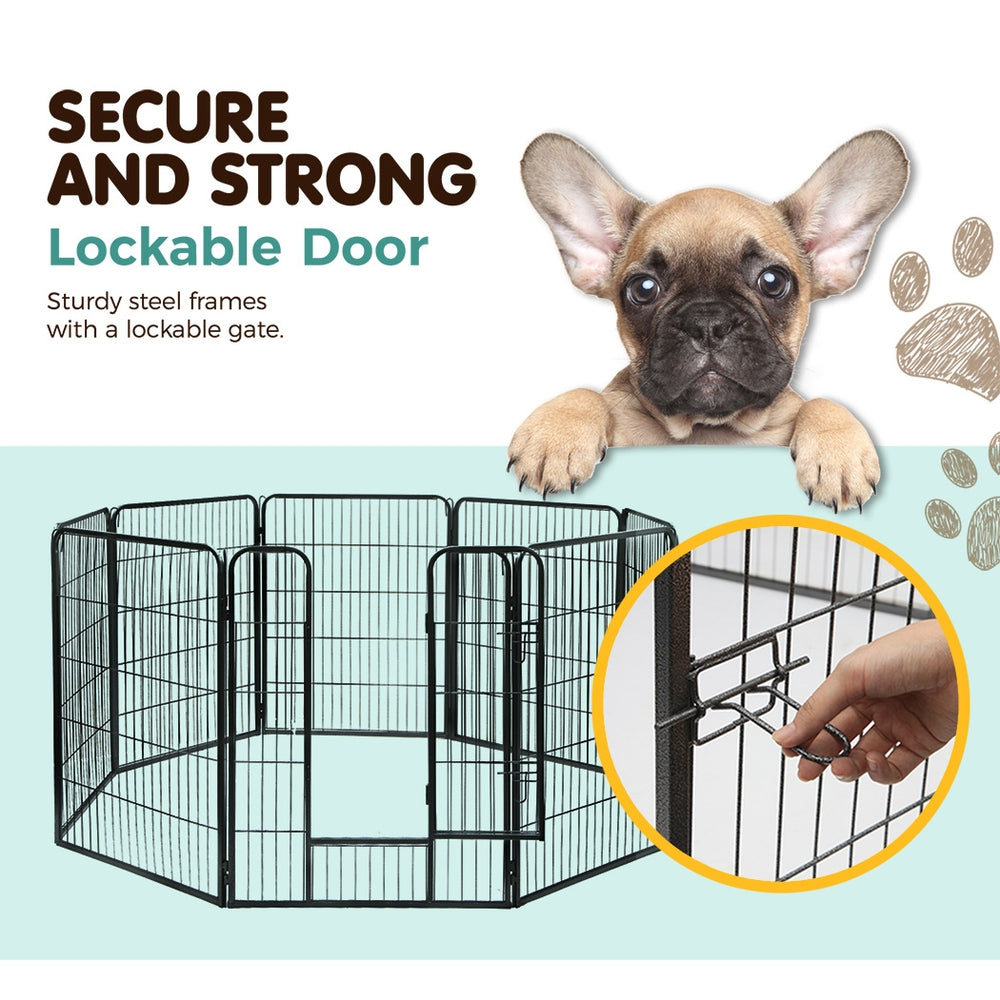 Dog Playpens & Gates: i.Pet 40" 8 Panel Dog Playpen Pet Exercise Cage Enclosure Fence Play Pen