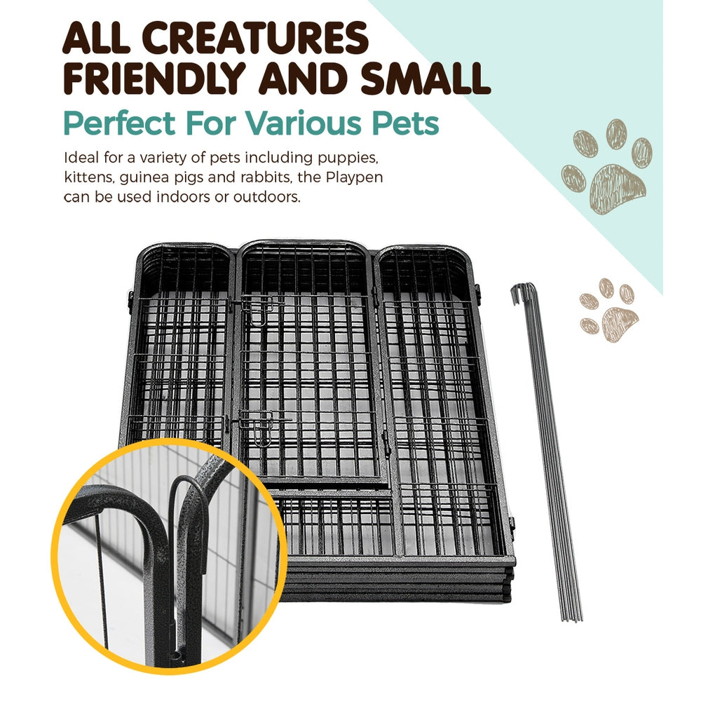 Dog Playpens & Gates: i.Pet 40" 8 Panel Dog Playpen Pet Exercise Cage Enclosure Fence Play Pen