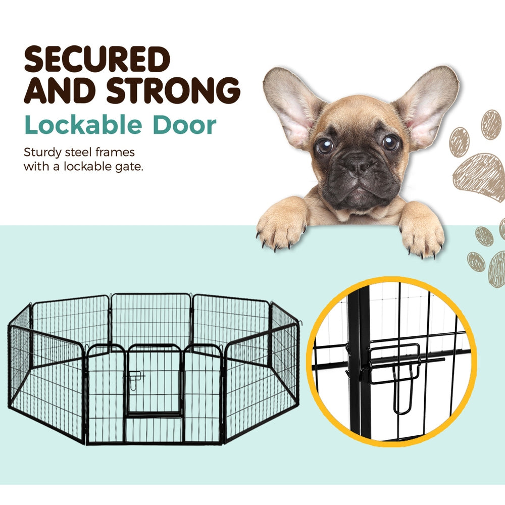 Dog Playpens & Gates: i.Pet 24" 8 Panel Dog Playpen Pet Exercise Cage Enclosure Fence Play Pen