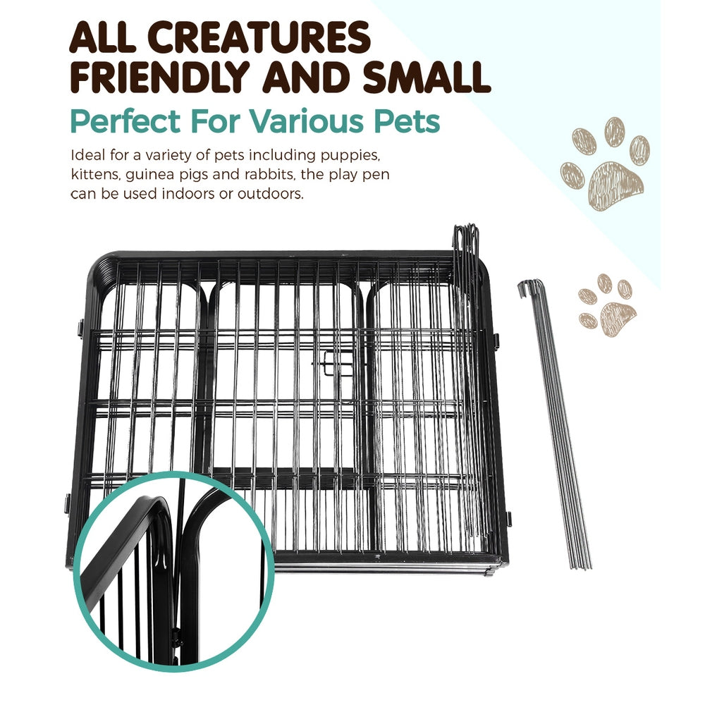 Dog Playpens & Gates: i.Pet 24" 8 Panel Dog Playpen Pet Exercise Cage Enclosure Fence Play Pen