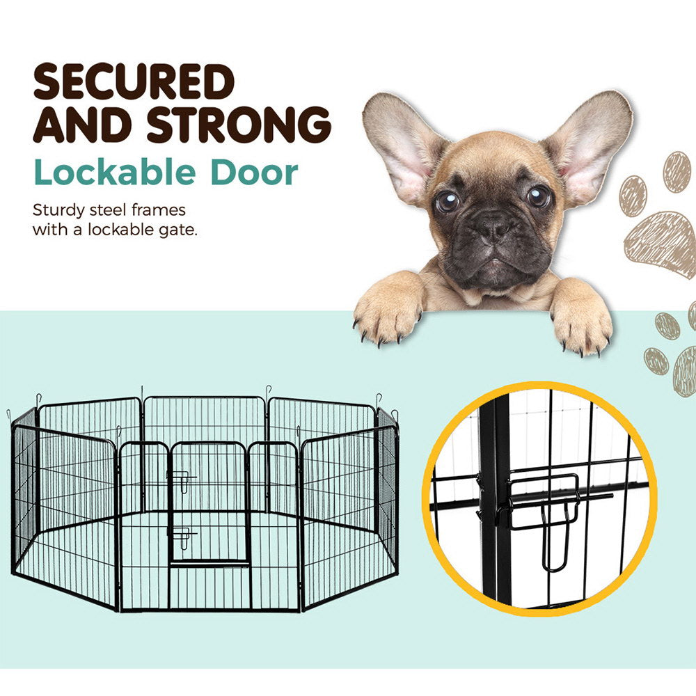 Dog Playpens & Gates: i.Pet 32" 8 Panel Dog Playpen Pet Exercise Cage Enclosure Fence Play Pen