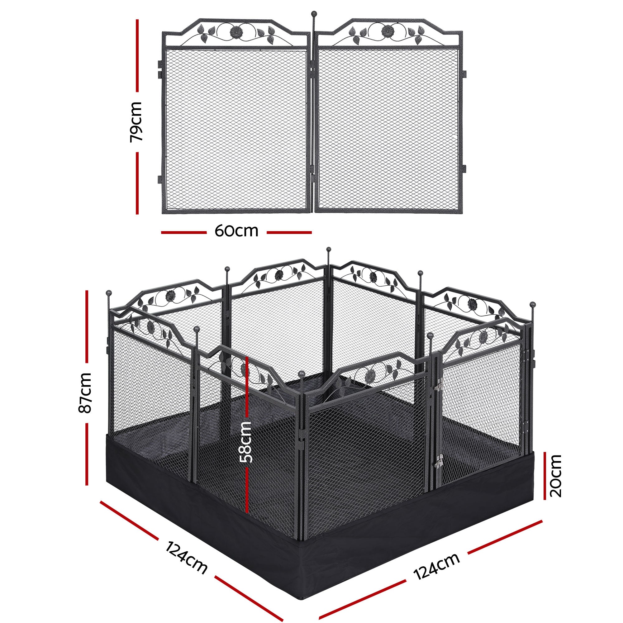 Dog Playpens & Gates: i.Pet Pet Dog Playpen Heavy-Duty Enclosure Multi-Configuration Indoor Outdoor Black
