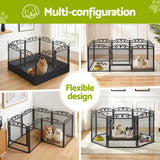 Dog Playpens & Gates: i.Pet Pet Dog Playpen Heavy-Duty Enclosure Multi-Configuration Indoor Outdoor Black