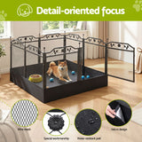Dog Playpens & Gates: i.Pet Pet Dog Playpen Heavy-Duty Enclosure Multi-Configuration Indoor Outdoor Black