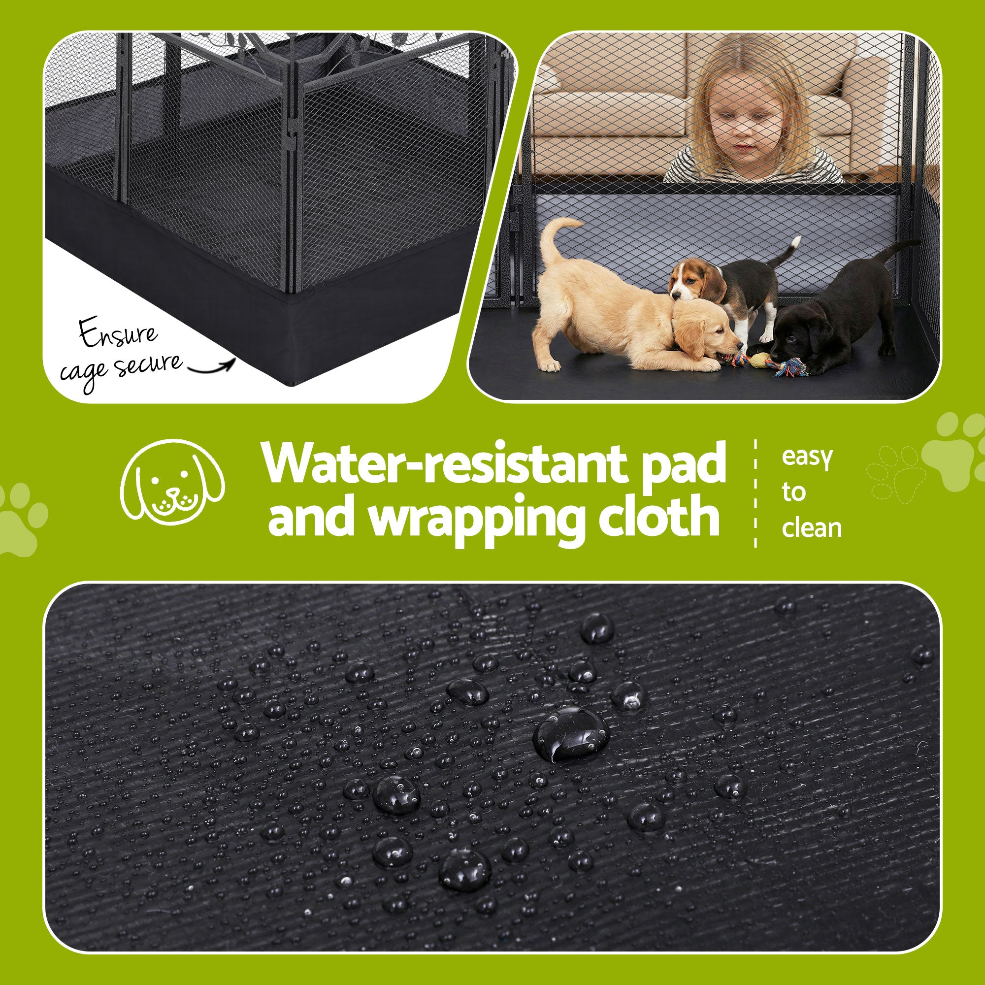 Dog Playpens & Gates: i.Pet Pet Dog Playpen Heavy-Duty Enclosure Multi-Configuration Indoor Outdoor Black