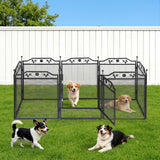 Dog Playpens & Gates: i.Pet Pet Dog Playpen Heavy-Duty Enclosure Multi-Configuration Indoor Outdoor Black