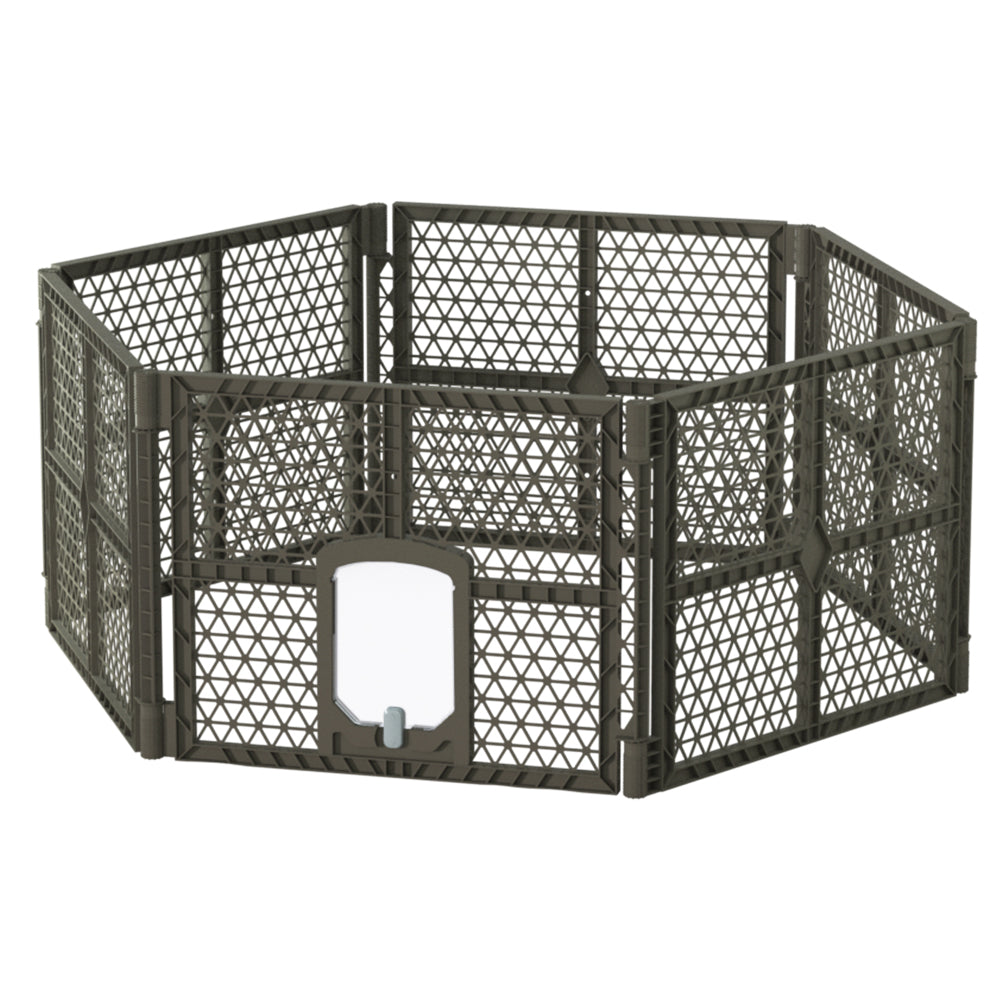 Dog Playpens & Gates: i.Pet Dog Playpen Enclosure 6 Panel Pet Fence Plastic Play Pen