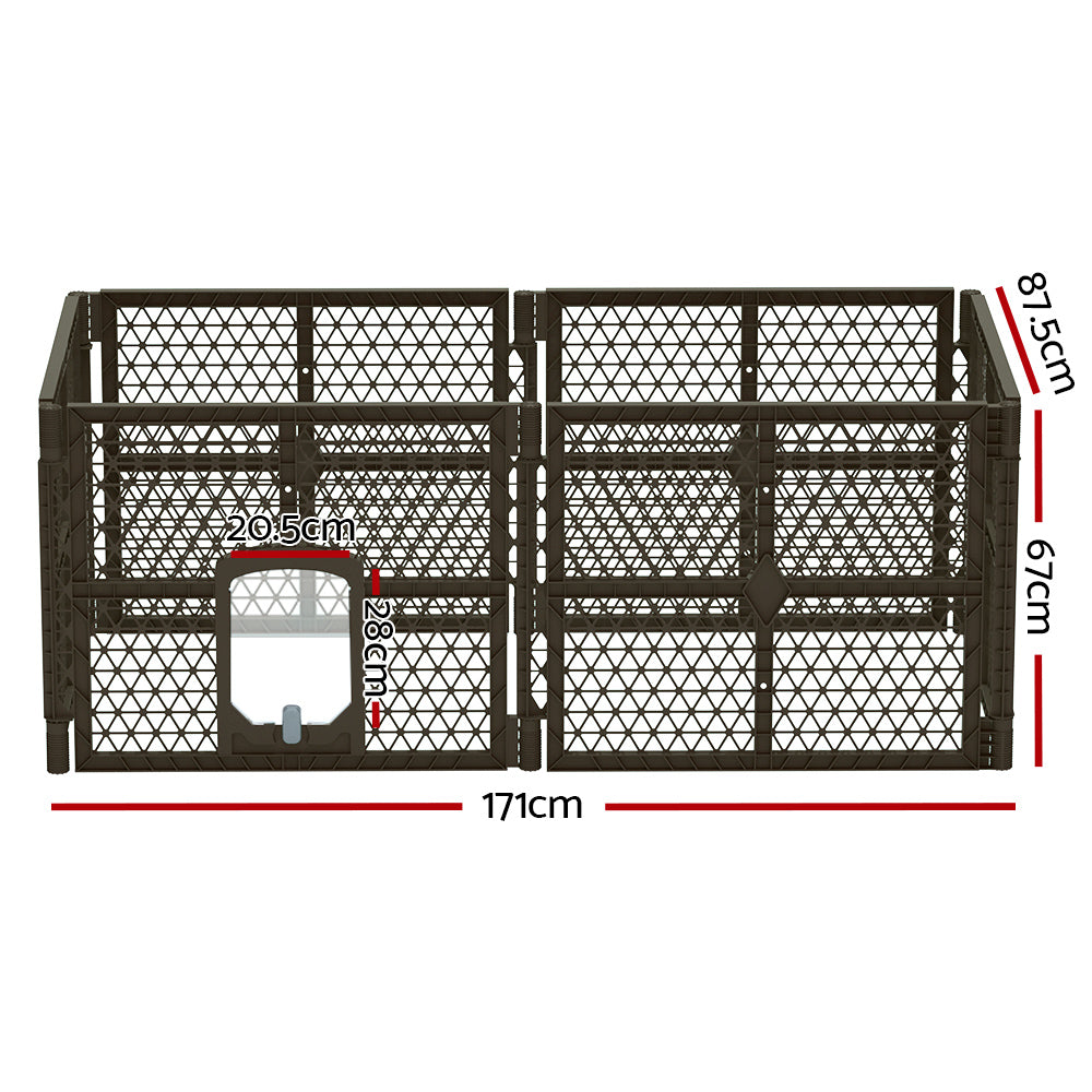 Dog Playpens & Gates: i.Pet Dog Playpen Enclosure 6 Panel Pet Fence Plastic Play Pen