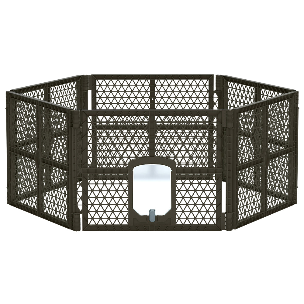 Dog Playpens & Gates: i.Pet Dog Playpen Enclosure 6 Panel Pet Fence Plastic Play Pen