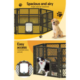 Dog Playpens & Gates: i.Pet Dog Playpen Enclosure 6 Panel Pet Fence Plastic Play Pen