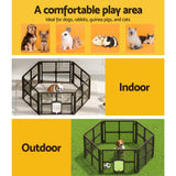Dog Playpens & Gates: i.Pet Dog Playpen Enclosure 6 Panel Pet Fence Plastic Play Pen