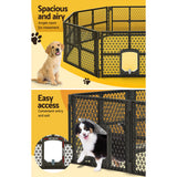 Dog Playpens & Gates: i.Pet Dog Playpen Enclosure 8 Panel Pet Fence Plastic Play Pen