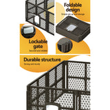 Dog Playpens & Gates: i.Pet Dog Playpen Enclosure 8 Panel Pet Fence Plastic Play Pen