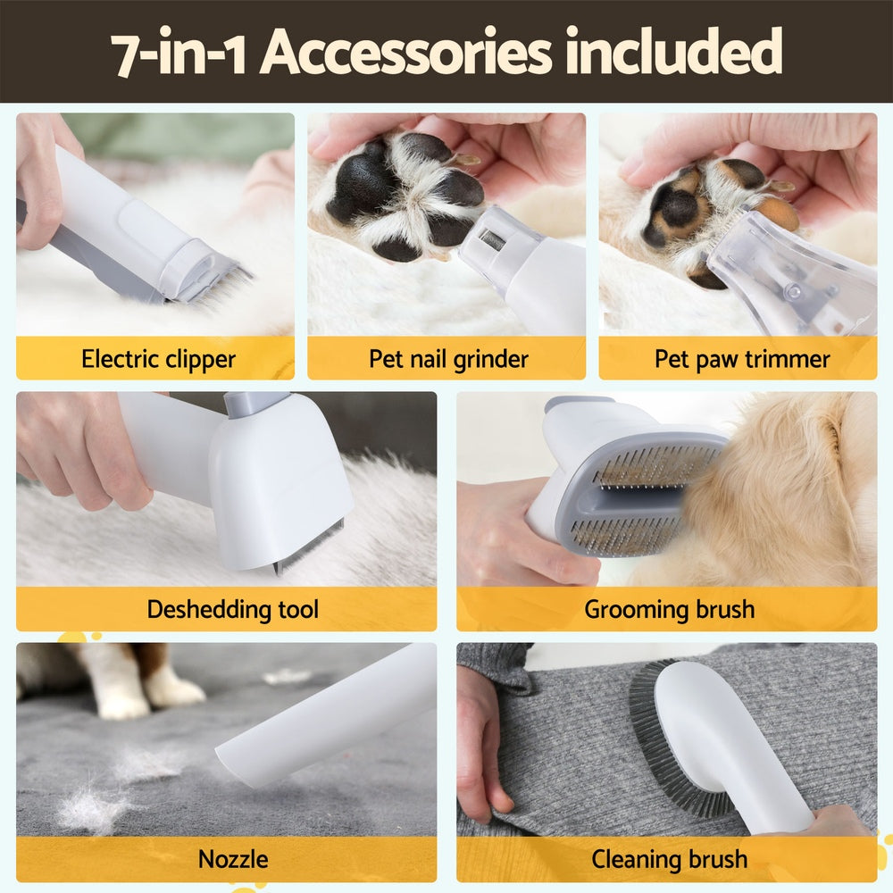 Pet Grooming Supplies: i.Pet Pet Grooming Kit Vacuum Dog Cat Hair Dryer Remover Clipper Brushes Cleaning