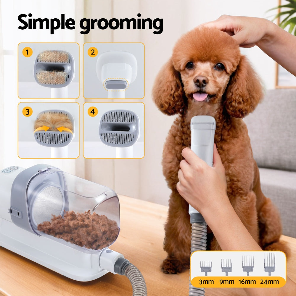 Pet Grooming Supplies: i.Pet Pet Grooming Kit Vacuum Dog Cat Hair Dryer Remover Clipper Brushes Cleaning