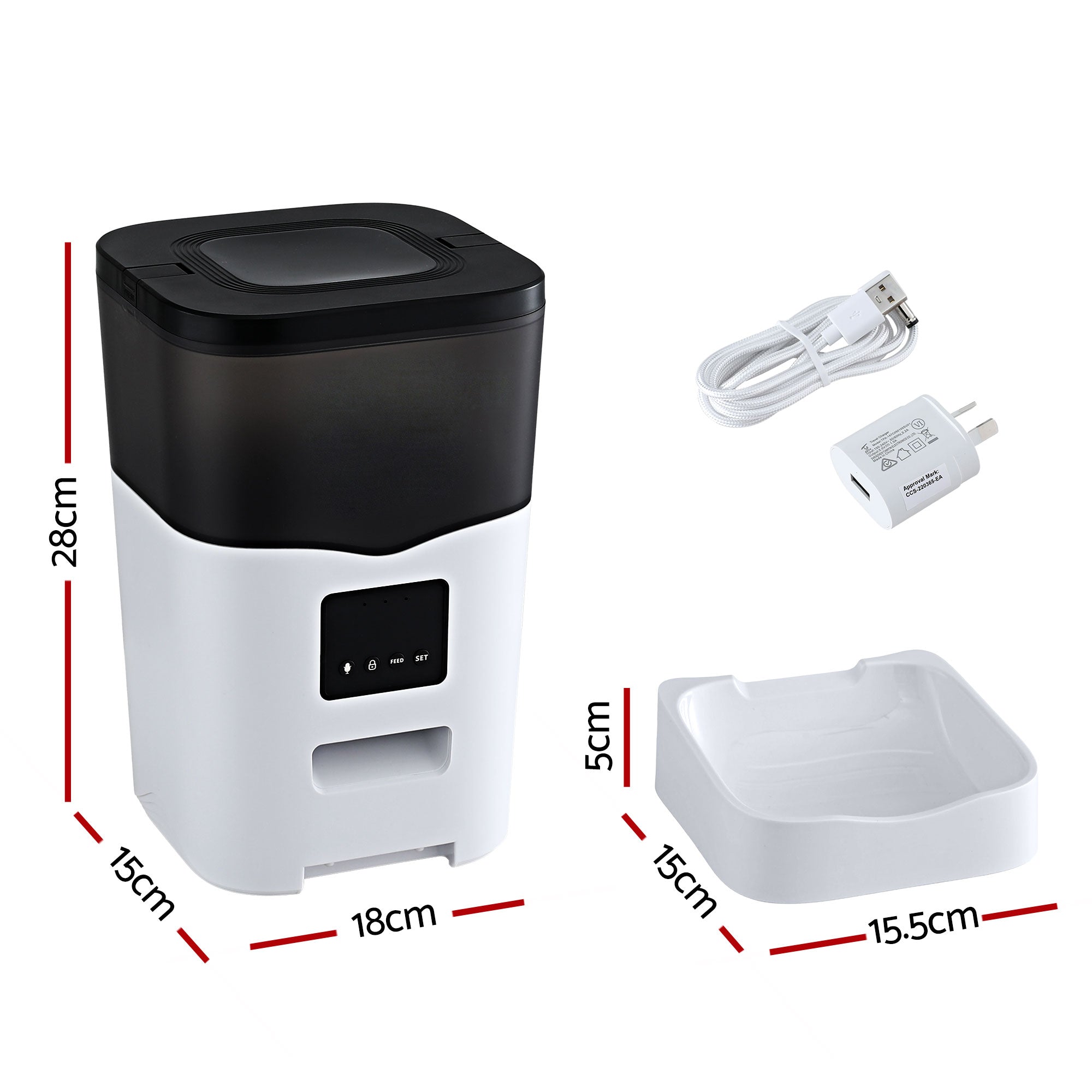 Dog Bowls, Feeders & Waterers: i.Pet Automatic Pet Feeder Dog Cat Feeder Wifi 3L Auto Smart Food Dispenser