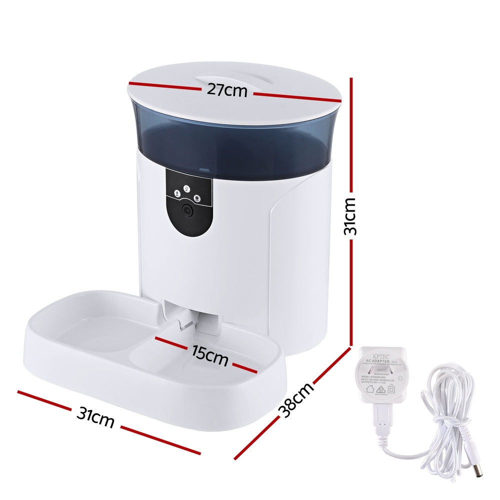 Dog Bowls, Feeders & Waterers: i.Pet Automatic Pet Feeder Dog Cat Camera Wifi Smart Food Dispenser Timer 7L APP
