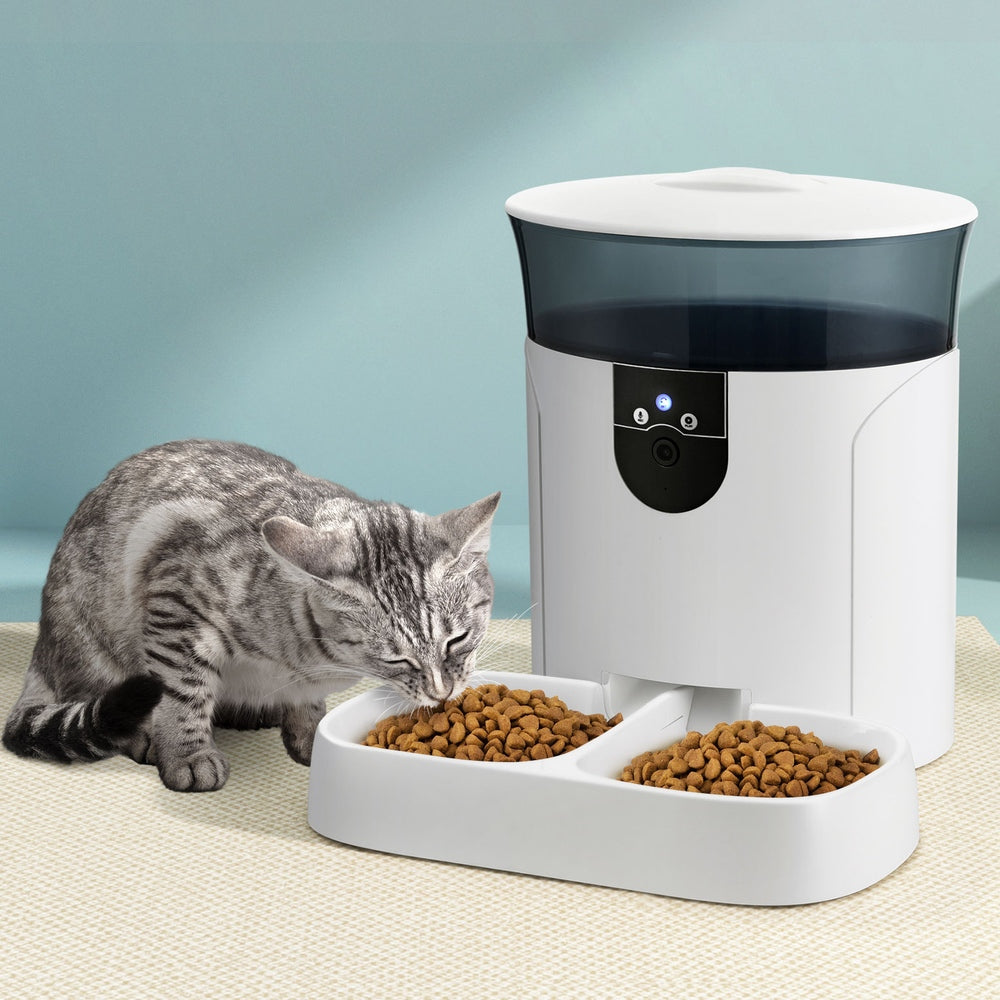 Dog Bowls, Feeders & Waterers: i.Pet Automatic Pet Feeder Dog Cat Camera Wifi Smart Food Dispenser Timer 7L APP