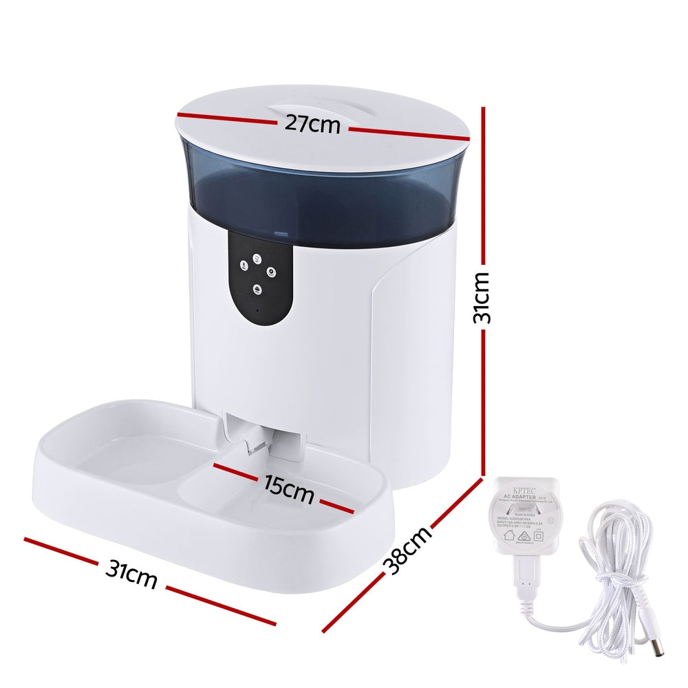 Dog Bowls, Feeders & Waterers: i.Pet Automatic Pet Feeder Dog Cat Wifi 7L Auto Smart Food Dispenser Timer Feed
