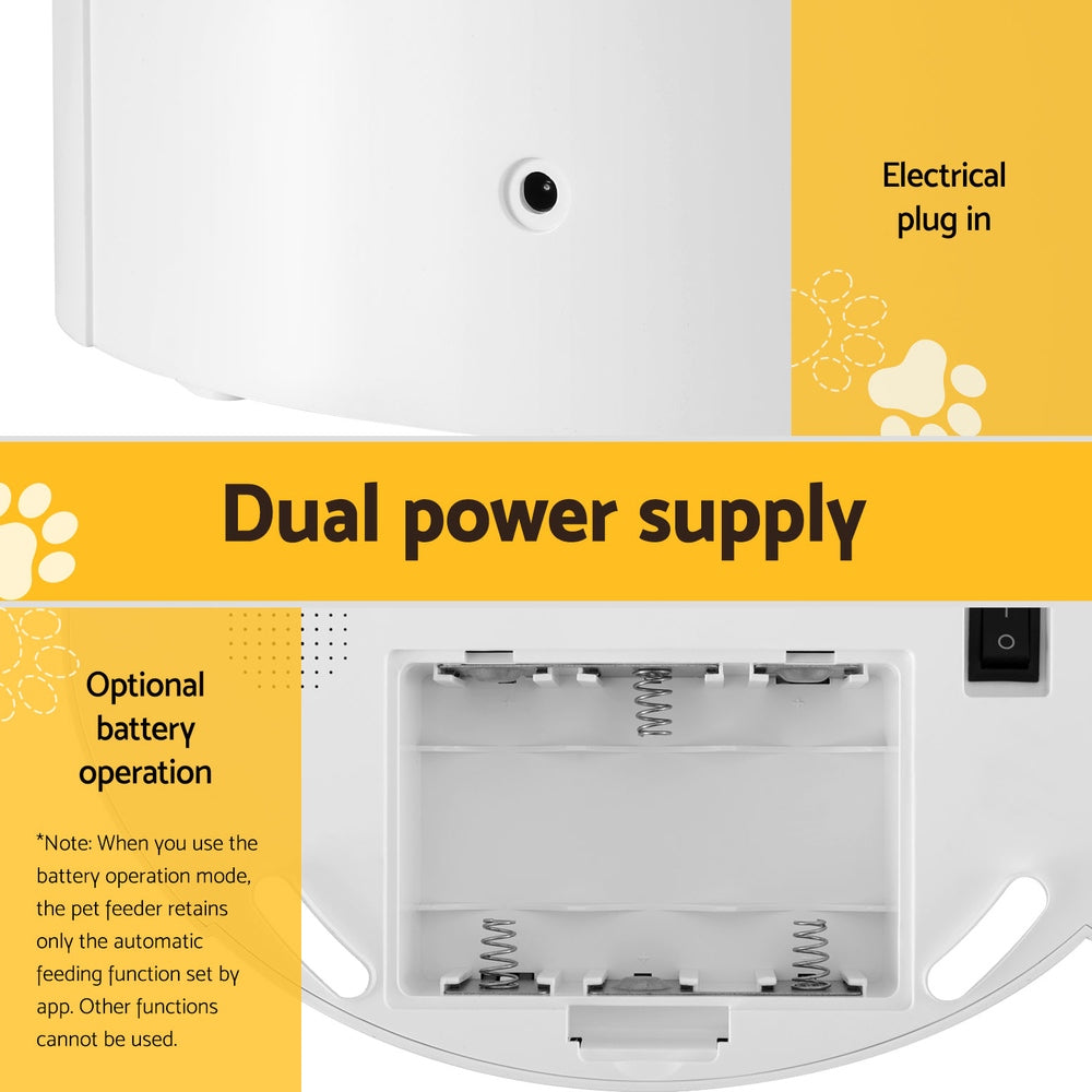 Dog Bowls, Feeders & Waterers: i.Pet Automatic Pet Feeder Dog Cat Wifi 7L Auto Smart Food Dispenser Timer Feed