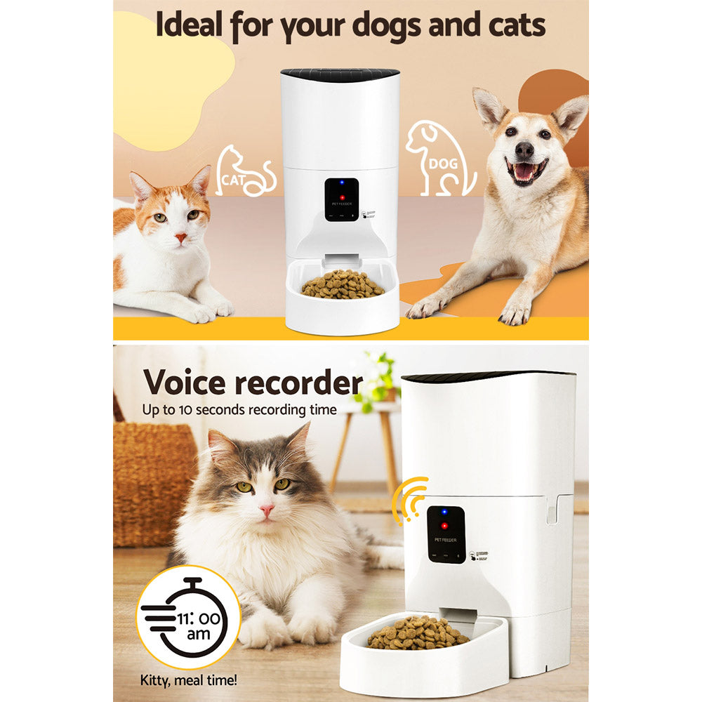 Dog Bowls, Feeders & Waterers: i.Pet Automatic Pet Feeder 9L Wifi Auto Dog Cat Feeder Smart Food Dispenser Timer