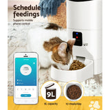Dog Bowls, Feeders & Waterers: i.Pet Automatic Pet Feeder 9L Wifi Auto Dog Cat Feeder Smart Food Dispenser Timer