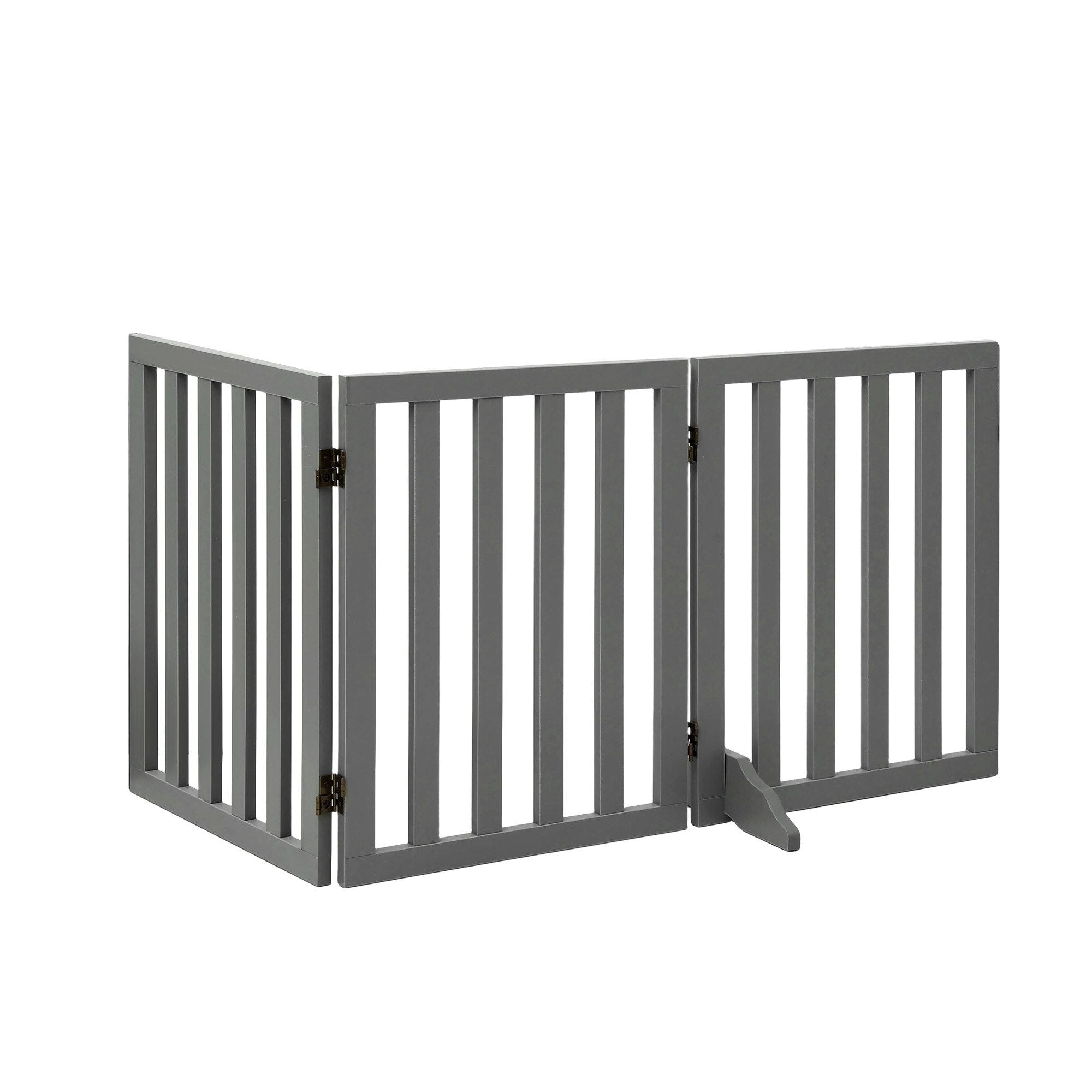 i.Pet Dog Gate Playpen Enclosure 3 Panels Pet Door Fence Wooden Play Pen Stair