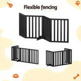 i.Pet Dog Gate Playpen Enclosure 4 Panels Pet Door Fence Wooden Play Pen Stair