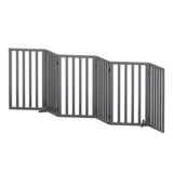 i.Pet Dog Gate Playpen Enclosure 6 Panels Pet Door Fence Wooden Play Pen Stair