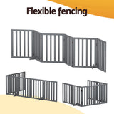 Dog Playpens & Gates: i.Pet Dog Playpen Enclosure 6 Panel Pet Fence Wooden Play Pen