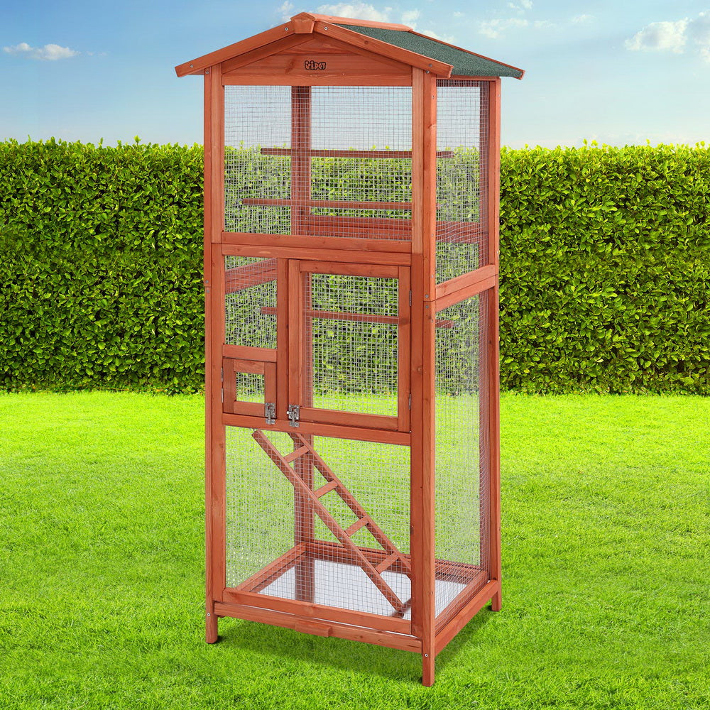 Bird Cages & Stands: i.Pet Bird Cage 72cm x 60cm x 168cm Pet Cages Large Aviary Parrot Carrier Travel Canary Wooden XL