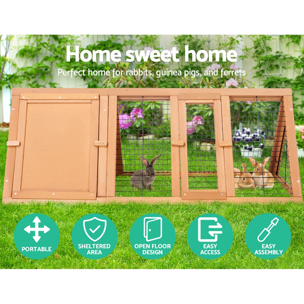 Small Animal Habitats & Cages: i.Pet Rabbit Hutch Chicken Coop 119cm x 51cm x 44cm Chicken Coop Large Run Wooden Cage Outdoor