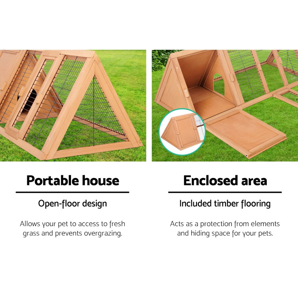Small Animal Habitats & Cages: i.Pet Rabbit Hutch Chicken Coop 119cm x 51cm x 44cm Chicken Coop Large Run Wooden Cage Outdoor
