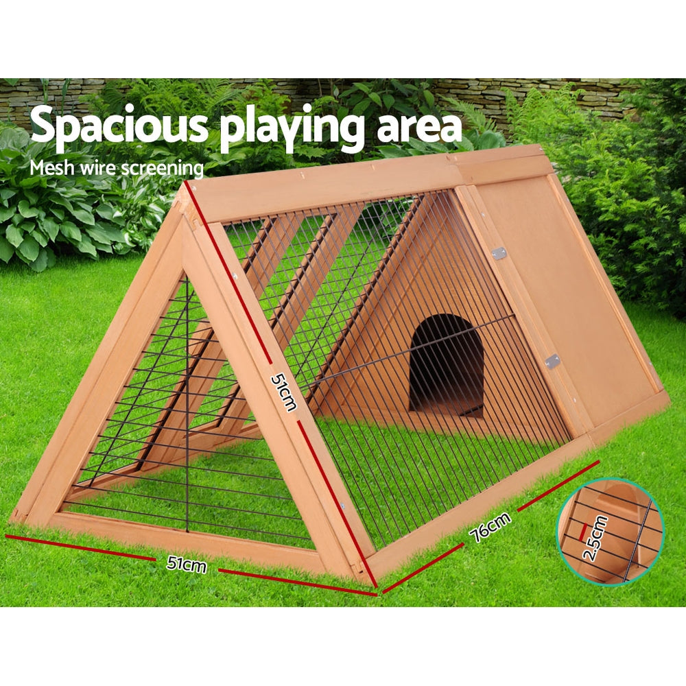 Small Animal Habitats & Cages: i.Pet Rabbit Hutch Chicken Coop 119cm x 51cm x 44cm Chicken Coop Large Run Wooden Cage Outdoor