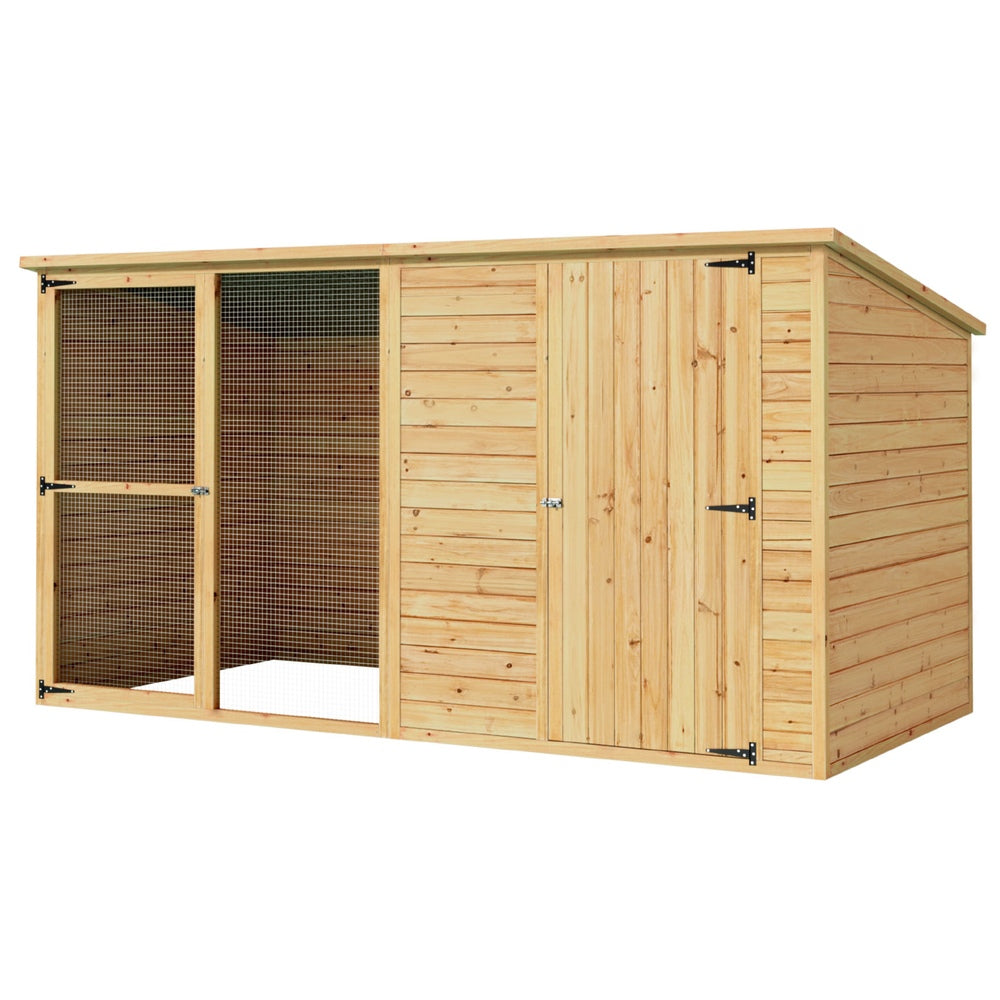 Dog Kennels: i.Pet Dog Kennel Extra Large 2.28M Wooden House Bed Outdoor Pet Puppy Cabin Log