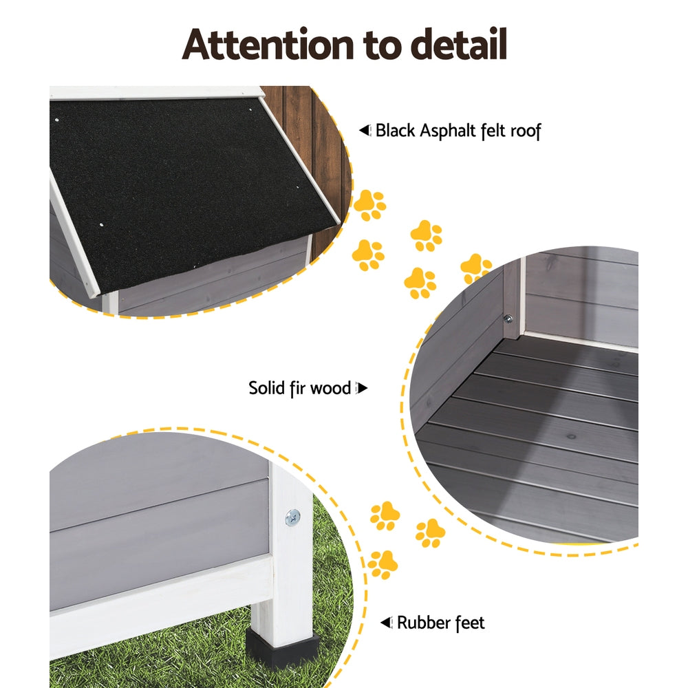 Dog Kennels: i.Pet Dog Kennel Wooden Large House Outdoor Indoor Puppy Pet Cabin Weatherproof XL