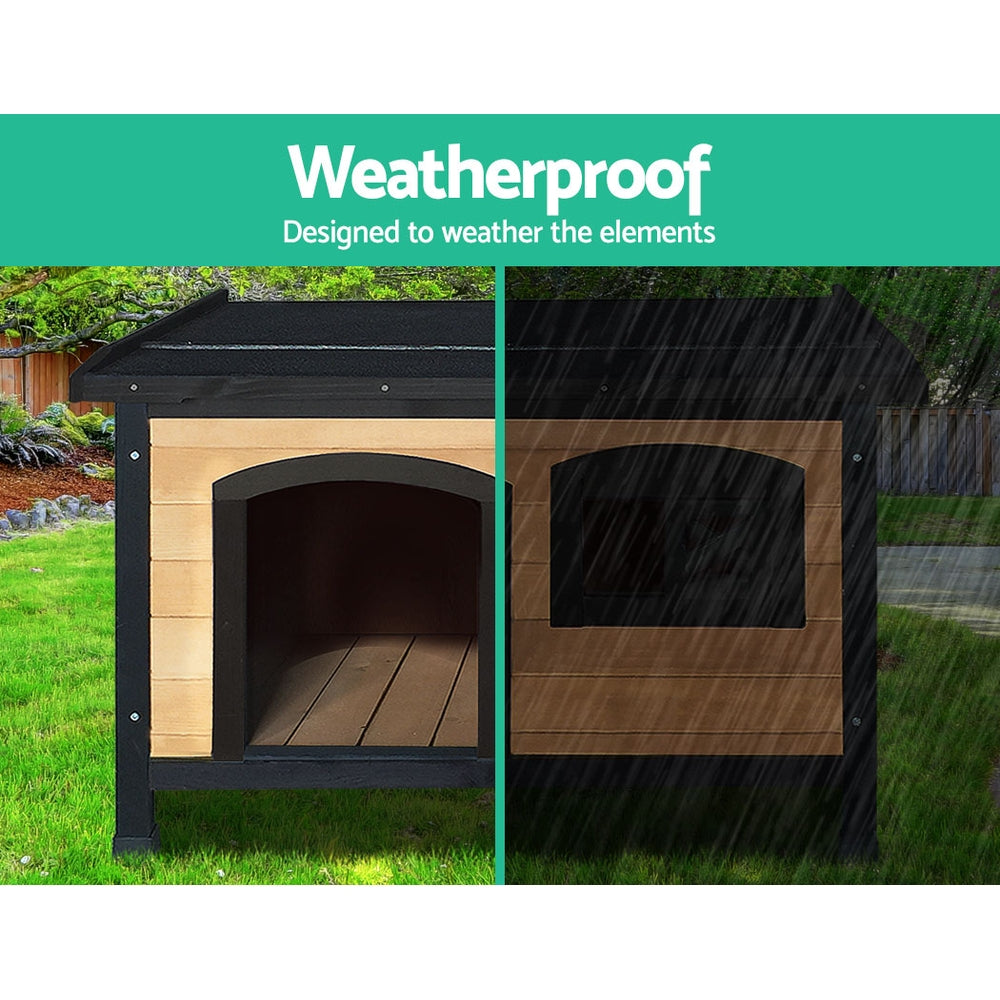 Dog Kennels: i.Pet Dog Kennel Extra Large Wooden Outdoor Indoor Puppy Pet House Cabin Crate Weatherproof