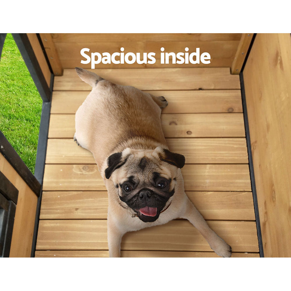 Dog Kennels: i.Pet Dog Kennel Extra Large Wooden Outdoor Indoor Puppy Pet House Cabin Crate Weatherproof
