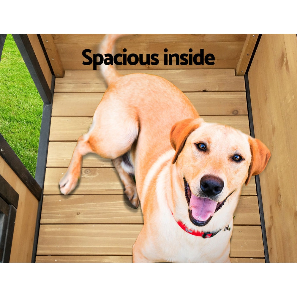 Dog Kennels: i.Pet Dog Kennel Extra Large Wooden Outdoor Indoor Puppy Pet House Cabin Crate Weatherproof