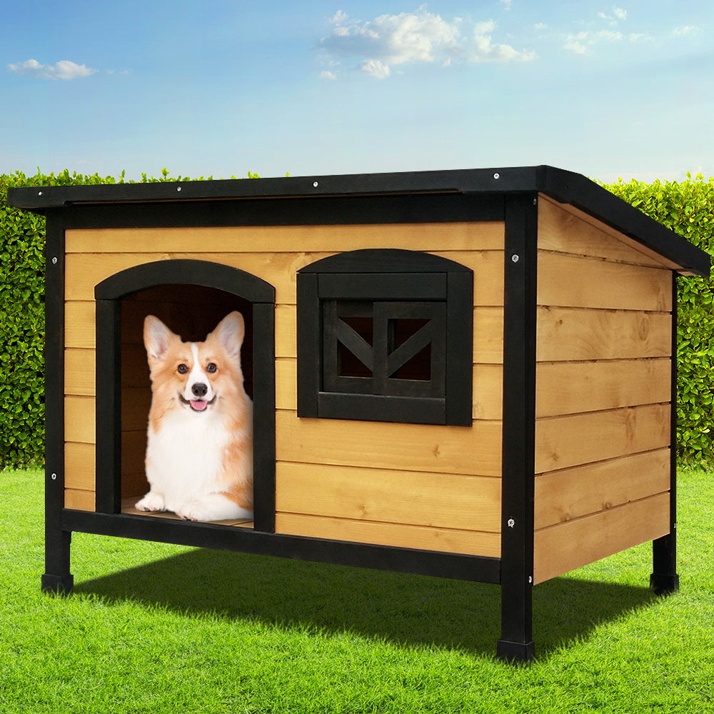 Dog Kennels: i.Pet Dog Kennel Extra Large Wooden Outdoor Indoor Puppy Pet House Cabin Crate Weatherproof