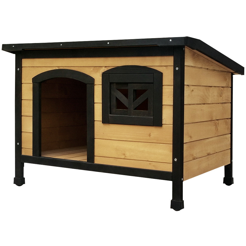 Dog Kennels: i.Pet Dog Kennel Large Wooden Outdoor Indoor House Pet Puppy Crate Cabin Waterproof