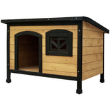 Dog Kennels: i.Pet Dog Kennel Large Wooden Outdoor Indoor House Pet Puppy Crate Cabin Waterproof
